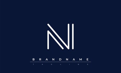 Obraz premium N, I logo design. NI creative Monogram Logo. This logo design is the process of creating a visual symbol that represents a brand, company, or individual.