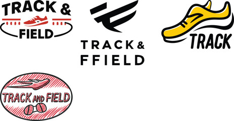 Obraz premium Track and field logo stylish design on white background