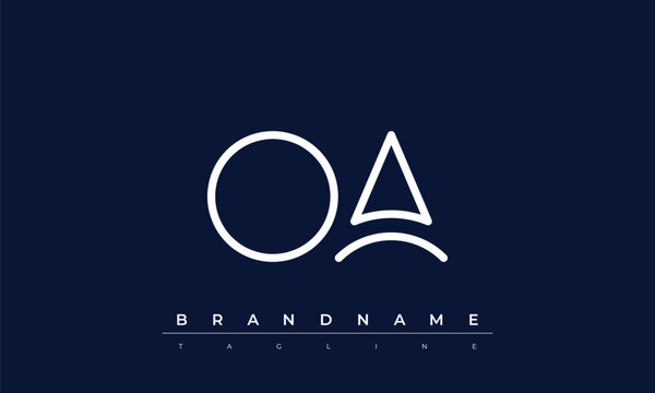O, A logo design. OA  creative Monogram Logo. This logo design is the process of creating a visual symbol that represents a brand, company, or individual.