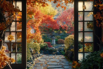 Garden View Through Open Window
