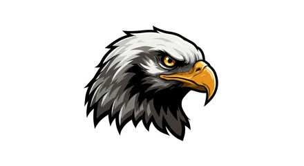 Fototapeta premium Powerful Bald Eagle Head Profile Majestic Bird of Prey Illustration Wildlife Image
