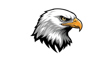 Obraz premium Majestic Bald Eagle Head Profile Powerful Bird of Prey Wildlife Illustration