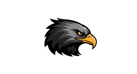 Obraz premium Powerful Eagle Head Profile Majestic Bird of Prey Illustration Graphic Design Element