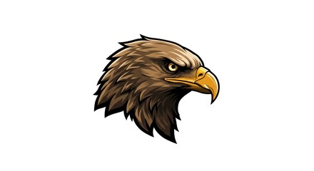 Fototapeta premium Powerful Eagle Head Profile Majestic Bird of Prey Wildlife Illustration Graphic