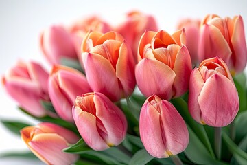 Fototapeta premium Close-Up Of Fresh Pink Tulips Bouquet
