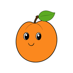 Cute apricot cartoon vector