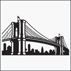 Obraz premium Brooklyn bridge silhouette