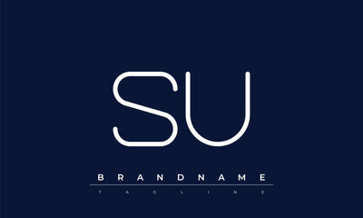 S, U logo design. SU  creative Monogram Logo. This logo design is the process of creating a visual symbol that represents a brand, company, or individual.
