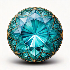 497-emstone in Round Cut turquoise isolate with white background no cast shadow