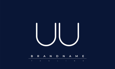 Fototapeta premium U, U logo design. UU creative Monogram Logo. This logo design is the process of creating a visual symbol that represents a brand, company, or individual.