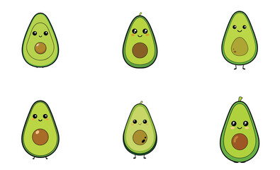 Cute avocado cartoon vector