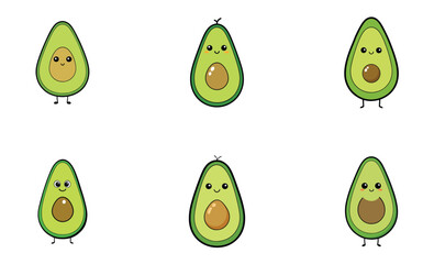 Cute avocado cartoon vector
