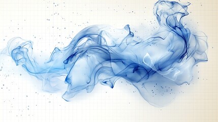Fototapeta premium Blue Ink Flow on Grid Paper