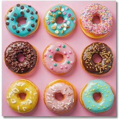 Variety of Sweet Donuts By Generated AI