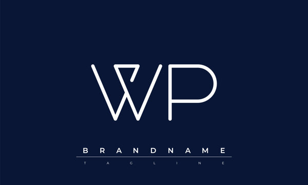 W, P logo design. WP  creative Monogram Logo. This logo design is the process of creating a visual symbol that represents a brand, company, or individual.