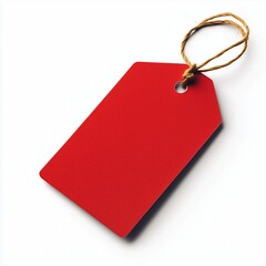 Red tag, Isolated on white Background
