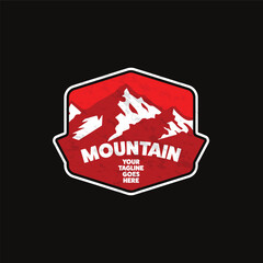 Mountain logo design inspiration, Mountain illustration, outdoor adventure . Vector graphic print for t shirt and other uses