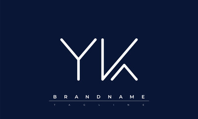 Y, K logo design. YK  creative Monogram Logo. This logo design is the process of creating a visual symbol that represents a brand, company, or individual.