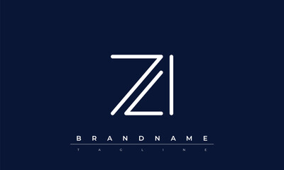 Z, I logo design. ZI  creative Monogram Logo. This logo design is the process of creating a visual symbol that represents a brand, company, or individual.