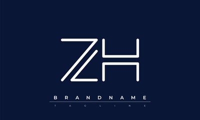 Z, H logo design. ZH  creative Monogram Logo. This logo design is the process of creating a visual symbol that represents a brand, company, or individual.