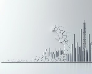 Ultramodern cracking towers breaking down hydrocarbons