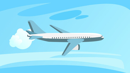vector image aeroplane blue sky
