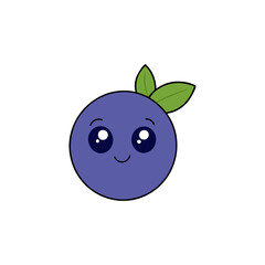 Fototapeta premium Cute blueberry cartoon vector