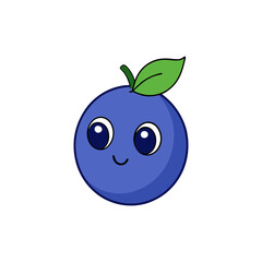 Obraz premium Cute blueberry cartoon vector