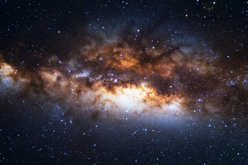 starry sky with a large, bright star in the center. The stars are scattered throughout the sky, creating a sense of depth and vastness