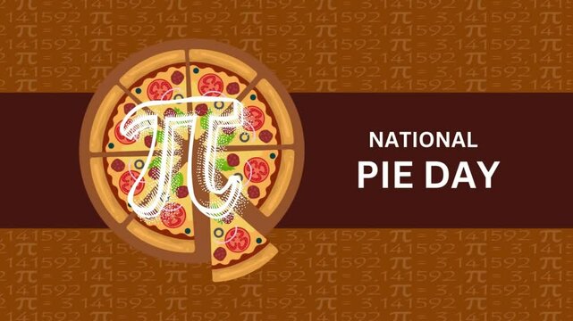  Happy National Pi Day. March 14. Holiday concept. Template for background, banner, card, poster with text inscription.