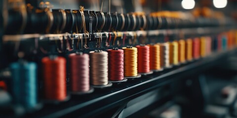 Thread spools on shelf