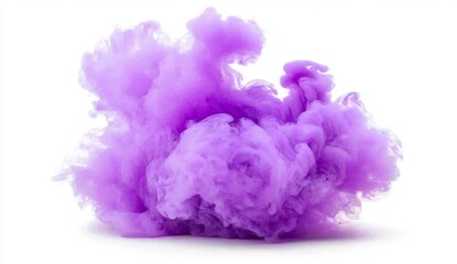 Fototapeta premium Abstract image of a lavender purple cloud of color against a white background. The color is soft and diffused, creating a dreamy and ethereal effect