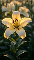 Obraz premium Sunset Lily Field Bloom