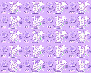 Grapes vector pattern. Abstract background, used for paper, fabric, gift wrap, packaging and etc.