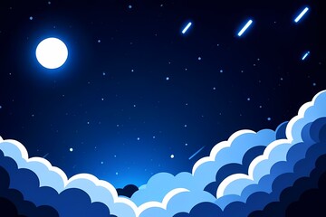 Fototapeta premium cloudy night sky with stars and moon