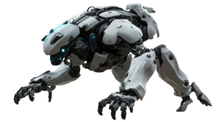 blue screen robot isolated on white background