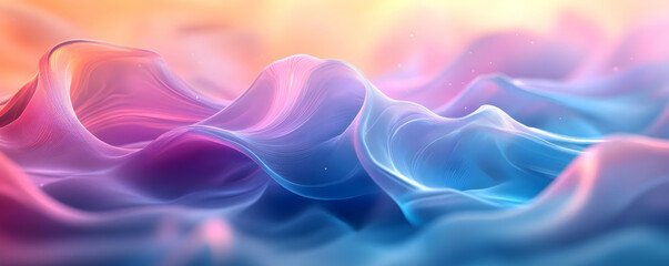 Obraz premium Abstract pastel waves, digital art