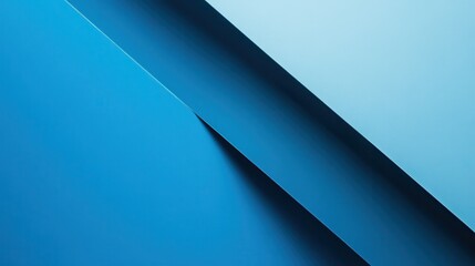 Abstract planes of blue colors intersecting diagonally create depth