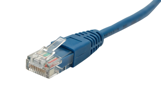 Ethernet Network Cable - Isolated on White Background as Transparent. PNG. AI GENERATED