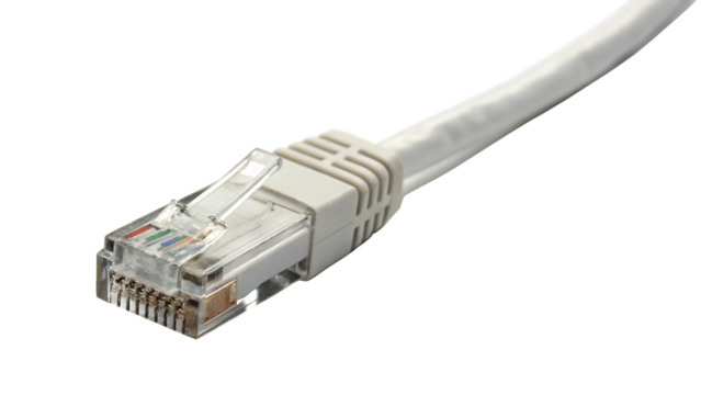 Ethernet Network Cable - Isolated on White Background as Transparent. PNG. AI GENERATED