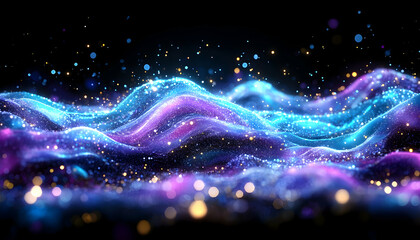 Fototapeta premium Abstract Digital Waves of Light (1)