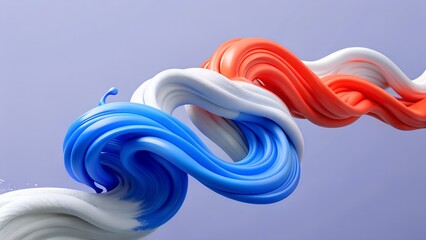 Colorful Spirals of Creativity: Abstract swirls of vibrant blue, red, and white, intertwine against a soft backdrop, representing a dynamic interplay of ideas and artistic expression.