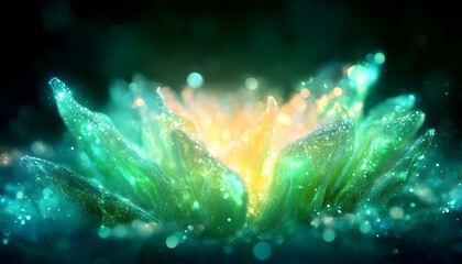 Obraz premium Abstract flower glowing light