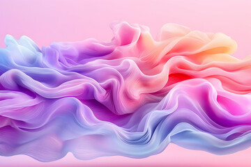 Fototapeta premium Abstract Flowing Fabric on Pink