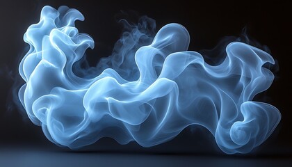 Blue smoke swirls dark background