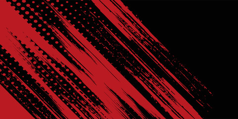 Dots halftone black and red color pattern gradient grunge texture background. Dots pop art comics sport arts modern