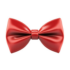 3D red bow tie icon isolated on transparent background