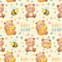 Obraz premium seamless pattern with teddy bears