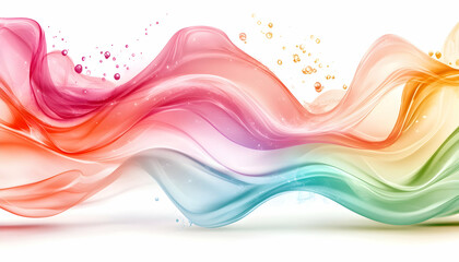Abstract rainbow liquid flowing waves