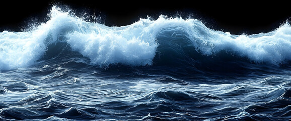 Powerful Ocean Waves With White Foam